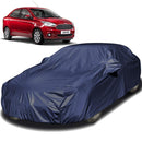 Autofact Figo Aspire Car Cover - EasyShield - Car Body Cover for Ford Figo Aspire - With Mirror Pockets, Triple Stitched, Bottom Fully Elastic, Adjustable Belt and Buckle (Navy 190T)