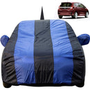 Autofact Jazz Car Cover - EasyShield - Car Body Cover for Honda Jazz - With Mirror Pockets, Triple Stitched, Bottom Fully Elastic, Adjustable Belt and Buckle (Royal Blue Stripes)