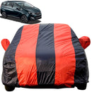 Autofact Marazzo Car Cover - EasyShield - Car Body Cover for Mahindra Marazzo - With Mirror Pockets, Triple Stitched, Bottom Fully Elastic, Adjustable Belt and Buckle (Red Blue Stripes)