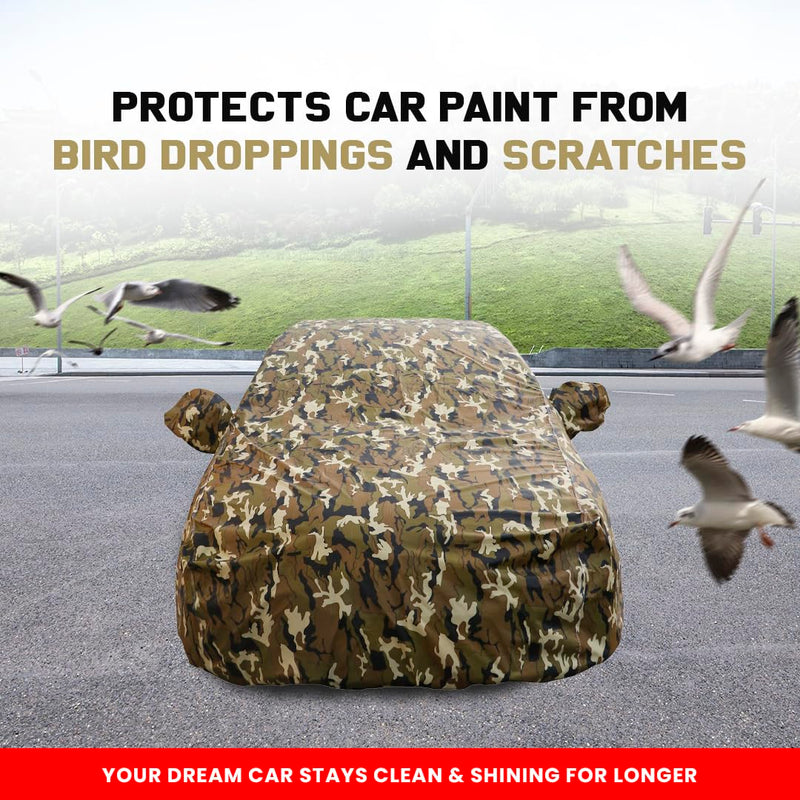 Autofact Wagon r / Wagonr Car Cover - FlexGuard - Waterproof Car Body Cover for Maruti Wagon r / Wagonr - With Mirror Pockets, Triple Stitched, Bottom Fully Elastic, Adjustable Belt and Buckle (Camouflage)