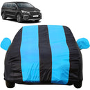 Autofact Carnival Car Cover - EasyShield - Car Body Cover for Kia Carnival - With Mirror Pockets, Triple Stitched, Bottom Fully Elastic, Adjustable Belt and Buckle (Teak Blue Stripes)