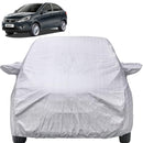 Autofact Zest Car Cover - FlexGuard - Waterproof Car Body Cover for Tata Zest - With Mirror Pockets, Triple Stitched, Bottom Fully Elastic, Adjustable Belt and Buckle (Silver)