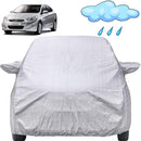 Autofact Accent Car Cover - FlexGuard - Waterproof Car Body Cover for Hyundai Accent - With Mirror Pockets, Triple Stitched, Bottom Fully Elastic, Adjustable Belt and Buckle (Silver)