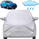 Autofact Urban Cruiser Hyryder Car Cover - FlexGuard - Waterproof Car Body Cover for Toyota Urban Cruiser Hyryder - With Mirror Pockets, Triple Stitched, Bottom Fully Elastic, Adjustable Belt and Buckle (Silver)