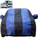 Autofact Qualis Car Cover - EasyShield - Car Body Cover for Toyota Qualis - With Mirror Pockets, Triple Stitched, Bottom Fully Elastic, Adjustable Belt and Buckle (Royal Blue Stripes)