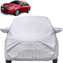 Autofact Aveo Car Cover - FlexGuard - Waterproof Car Body Cover for Chevrolet Aveo - With Mirror Pockets, Triple Stitched, Bottom Fully Elastic, Adjustable Belt and Buckle (Silver)