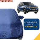 Autofact XL6 Car Cover - CoreProtect - Water Resistant Car Body Cover for Maruti XL6 - With Mirror Pockets, Triple Stitched, Bottom Fully Elastic, Adjustable Belt and Buckle (Navy 210D)