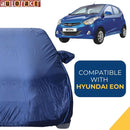 Autofact Eon Car Cover - CoreProtect - Water Resistant Car Body Cover for Hyundai Eon - With Mirror Pockets, Triple Stitched, Bottom Fully Elastic, Adjustable Belt and Buckle (Navy 210D)