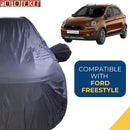 Autofact Freestyle Car Cover - CoreProtect - Water Resistant Car Body Cover for Ford Freestyle - With Mirror Pockets, Triple Stitched, Bottom Fully Elastic, Adjustable Belt and Buckle (Grey 210D)