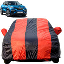 Autofact Kiger Car Cover - EasyShield - Car Body Cover for Renualt Kiger - With Mirror Pockets, Triple Stitched, Bottom Fully Elastic, Adjustable Belt and Buckle (Red Blue Stripes)