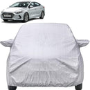 Autofact Elantra Car Cover - FlexGuard - Waterproof Car Body Cover for Hyundai Elantra - With Mirror Pockets, Triple Stitched, Bottom Fully Elastic, Adjustable Belt and Buckle (Silver)