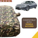 Autofact Accord Car Cover - TearTough - Dog Proof / Waterproof Car Body Cover for Honda Accord - With Mirror Pockets, Triple Stitched, Bottom Fully Elastic, Adjustable Belt and Buckle (Jungle Print 4x4)