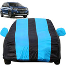 Autofact XL6 Car Cover - EasyShield - Car Body Cover for Maruti XL6 - With Mirror Pockets, Triple Stitched, Bottom Fully Elastic, Adjustable Belt and Buckle (Teak Blue Stripes)