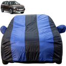 Autofact Alcazar Car Cover - EasyShield - Car Body Cover for Hyundai Alcazar - With Mirror Pockets, Triple Stitched, Bottom Fully Elastic, Adjustable Belt and Buckle (Royal Blue Stripes)
