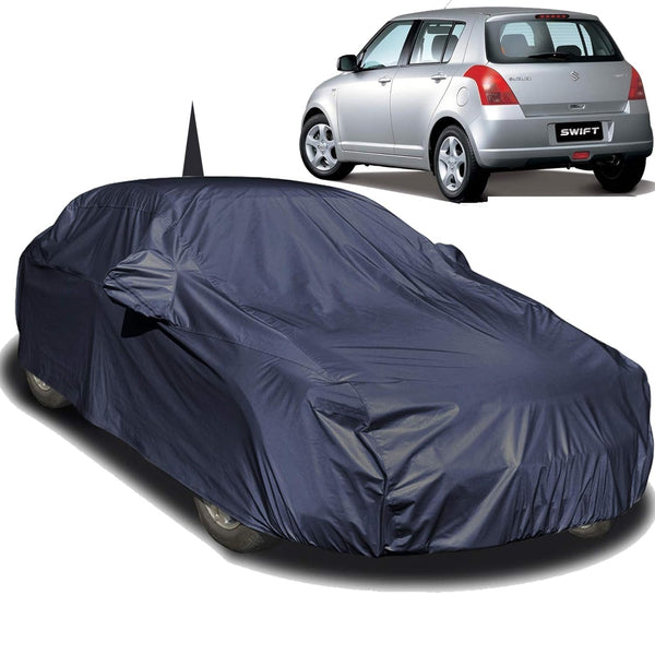 Autofact Swift Old Model Car Cover - EasyShield - Car Body Cover for Maruti Swift Old Model - With Mirror Pockets, Triple Stitched, Bottom Fully Elastic, Adjustable Belt and Buckle (Navy 190T)