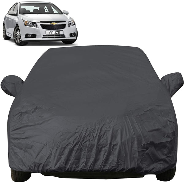 Autofact Cruze Car Cover - EasyShield - Car Body Cover for Chevrolet Cruze - With Mirror Pockets, Triple Stitched, Bottom Fully Elastic, Adjustable Belt and Buckle (Grey 190T)