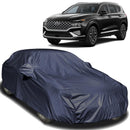 Autofact Santa Fe Car Cover - EasyShield - Car Body Cover for Hyundai Santa Fe - With Mirror Pockets, Triple Stitched, Bottom Fully Elastic, Adjustable Belt and Buckle (Navy 190T)