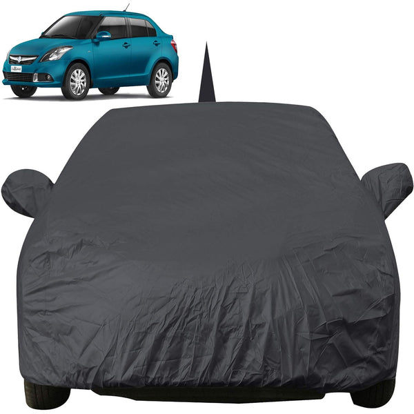 Autofact Swift Dzire 2012 to 2016 Car Cover - EasyShield - Car Body Cover for Maruti Swift Dzire 2012 to 2016 - With Mirror Pockets, Triple Stitched, Bottom Fully Elastic, Adjustable Belt and Buckle (Grey 190T)
