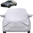 Autofact New Verna Car Cover - FlexGuard - Waterproof Car Body Cover for Hyundai New Verna - With Mirror Pockets, Triple Stitched, Bottom Fully Elastic, Adjustable Belt and Buckle (Silver)