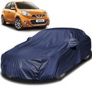Autofact Micra Car Cover - EasyShield - Car Body Cover for Nissan Micra - With Mirror Pockets, Triple Stitched, Bottom Fully Elastic, Adjustable Belt and Buckle (Navy 190T)