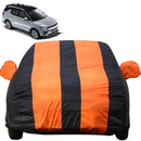 Autofact XUV 400 Car Cover - EasyShield - Car Body Cover for Mahindra XUV 400 - With Mirror Pockets, Triple Stitched, Bottom Fully Elastic, Adjustable Belt and Buckle (Orange Blue Stripes)
