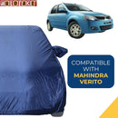 Autofact Verito Car Cover - CoreProtect - Water Resistant Car Body Cover for Mahindra Verito - With Mirror Pockets, Triple Stitched, Bottom Fully Elastic, Adjustable Belt and Buckle (Navy 210D)
