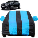 Autofact Terrano Car Cover - EasyShield - Car Body Cover for Nissan Terrano - With Mirror Pockets, Triple Stitched, Bottom Fully Elastic, Adjustable Belt and Buckle (Teak Blue Stripes)