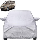 Autofact Enjoy Car Cover - FlexGuard - Waterproof Car Body Cover for Chevrolet Enjoy - With Mirror Pockets, Triple Stitched, Bottom Fully Elastic, Adjustable Belt and Buckle (Silver)