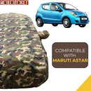 Autofact Astar Car Cover - TearTough - Dog Proof / Waterproof Car Body Cover for Maruti Astar - With Mirror Pockets, Triple Stitched, Bottom Fully Elastic, Adjustable Belt and Buckle (Jungle Print 4x4)