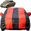 Autofact Manza Car Cover - EasyShield - Car Body Cover for Tata Manza - With Mirror Pockets, Triple Stitched, Bottom Fully Elastic, Adjustable Belt and Buckle (Red Blue Stripes)
