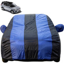 Autofact XUV 400 Car Cover - EasyShield - Car Body Cover for Mahindra XUV 400 - With Mirror Pockets, Triple Stitched, Bottom Fully Elastic, Adjustable Belt and Buckle (Royal Blue Stripes)