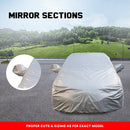Autofact Triber Car Cover - FlexGuard - Waterproof Car Body Cover for Renaults Triber - With Mirror Pockets, Triple Stitched, Bottom Fully Elastic, Adjustable Belt and Buckle (Silver)