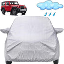 Autofact Thar Car Cover - FlexGuard - Waterproof Car Body Cover for Mahindra Thar - With Mirror Pockets, Triple Stitched, Bottom Fully Elastic, Adjustable Belt and Buckle (Silver)