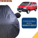 Autofact Eeco Car Cover - CoreProtect - Water Resistant Car Body Cover for Maruti Eeco - With Mirror Pockets, Triple Stitched, Bottom Fully Elastic, Adjustable Belt and Buckle (Grey 210D)