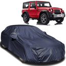 Autofact Thar Car Cover - EasyShield - Car Body Cover for Mahindra Thar - With Mirror Pockets, Triple Stitched, Bottom Fully Elastic, Adjustable Belt and Buckle (Navy 190T)