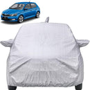 Autofact Fabia Car Cover - FlexGuard - Waterproof Car Body Cover for Skoda Fabia - With Mirror & Antenna Pockets, Triple Stitched, Bottom Fully Elastic, Adjustable Belt and Buckle (Silver)