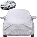 Autofact Sail Car Cover - FlexGuard - Waterproof Car Body Cover for Chevrolet Sail - With Mirror Pockets, Triple Stitched, Bottom Fully Elastic, Adjustable Belt and Buckle (Silver)