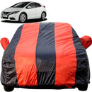 Autofact Civic Old Model Car Cover - EasyShield - Car Body Cover for Honda Civic Old Model - With Mirror Pockets, Triple Stitched, Bottom Fully Elastic, Adjustable Belt and Buckle (Red Blue Stripes)