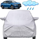 Autofact Slavia Car Cover - FlexGuard - Waterproof Car Body Cover for Skoda Slavia - With Mirror Pockets, Triple Stitched, Bottom Fully Elastic, Adjustable Belt and Buckle (Silver)