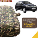 Autofact Lodgy Car Cover - TearTough - Dog Proof / Waterproof Car Body Cover for Renaults Lodgy - With Mirror Pockets, Triple Stitched, Bottom Fully Elastic, Adjustable Belt and Buckle (Jungle Print 4x4)