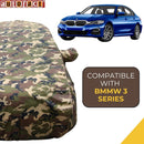 Autofact 3 Series Car Cover - TearTough - Dog Proof / Waterproof Car Body Cover for BMW 3 Series - With Mirror Pockets, Triple Stitched, Bottom Fully Elastic, Adjustable Belt and Buckle (Jungle Print 4x4)
