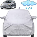Autofact Verna Fludic Car Cover - FlexGuard - Waterproof Car Body Cover for Hyundai Verna Fludic - With Mirror & Antenna Pockets, Triple Stitched, Bottom Fully Elastic, Adjustable Belt and Buckle (Silver)