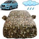 Autofact Datsun Go Car Cover - FlexGuard - Waterproof Car Body Cover for Nissan Datsun Go - With Mirror Pockets, Triple Stitched, Bottom Fully Elastic, Adjustable Belt and Buckle (Camouflage)