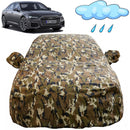 Autofact A6 Car Cover - FlexGuard - Waterproof Car Body Cover for Audi A6 - With Mirror Pockets, Triple Stitched, Bottom Fully Elastic, Adjustable Belt and Buckle (Camouflage)