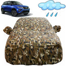 Autofact Urban Cruiser Car Cover - FlexGuard - Waterproof Car Body Cover for Toyota Urban Cruiser - With Mirror Pockets, Triple Stitched, Bottom Fully Elastic, Adjustable Belt and Buckle (Camouflage)