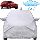 Autofact Glanza Car Cover - FlexGuard - Waterproof Car Body Cover for Toyota Glanza - With Mirror & Antenna Pockets, Triple Stitched, Bottom Fully Elastic, Adjustable Belt and Buckle (Silver)