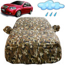 Autofact Aveo Car Cover - FlexGuard - Waterproof Car Body Cover for Chevrolet Aveo - With Mirror Pockets, Triple Stitched, Bottom Fully Elastic, Adjustable Belt and Buckle (Camouflage)