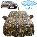 Autofact Old i20 Car Cover - FlexGuard - Waterproof Car Body Cover for Hyundai Old i20 - With Mirror & Antenna Pockets, Triple Stitched, Bottom Fully Elastic, Adjustable Belt and Buckle (Camouflage)