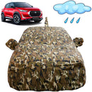 Autofact Magnite Car Cover - FlexGuard - Waterproof Car Body Cover for Nissan Magnite - With Mirror & Antenna Pockets, Triple Stitched, Bottom Fully Elastic, Adjustable Belt and Buckle (Camouflage)