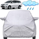 Autofact Innova Old Model Car Cover - FlexGuard - Waterproof Car Body Cover for Toyota Innova Old Model - With Mirror Pockets, Triple Stitched, Bottom Fully Elastic, Adjustable Belt and Buckle (Silver)